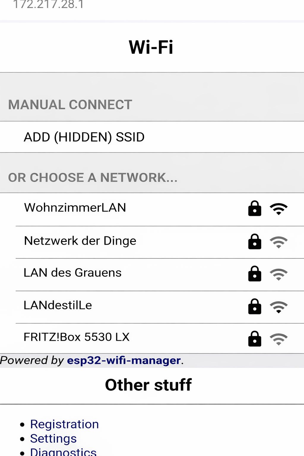 RAPT Pill Konfigurationsmenü